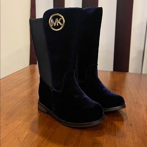 Michael Kors Emma Lily velour Boots new navy blue Girls Toddlers Size 7